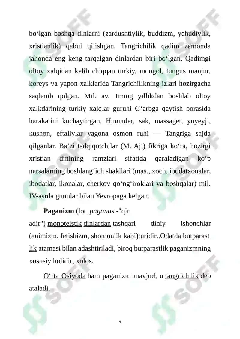 Tangrichilik Dini 5