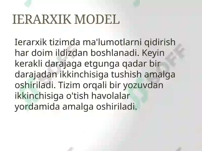 Ma’lumotlar modeli tushunchasi 5