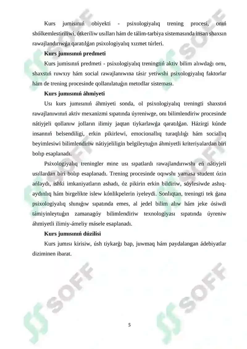 Psixodramma Ya.Moreno jeke ósiw hám sociallıq róllerdi ańlaw usılı sıpatında 5