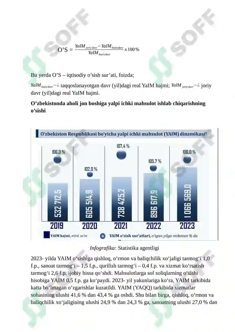 Iqtisodiy o’sishning mohiyati, asosiy tavsifnomasi va modeli 5