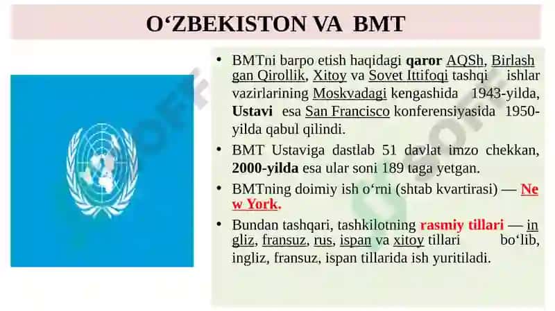 O`ZBEKISTONNING JAHON HAMJAMIYATIGA QO’SHILISHI 5