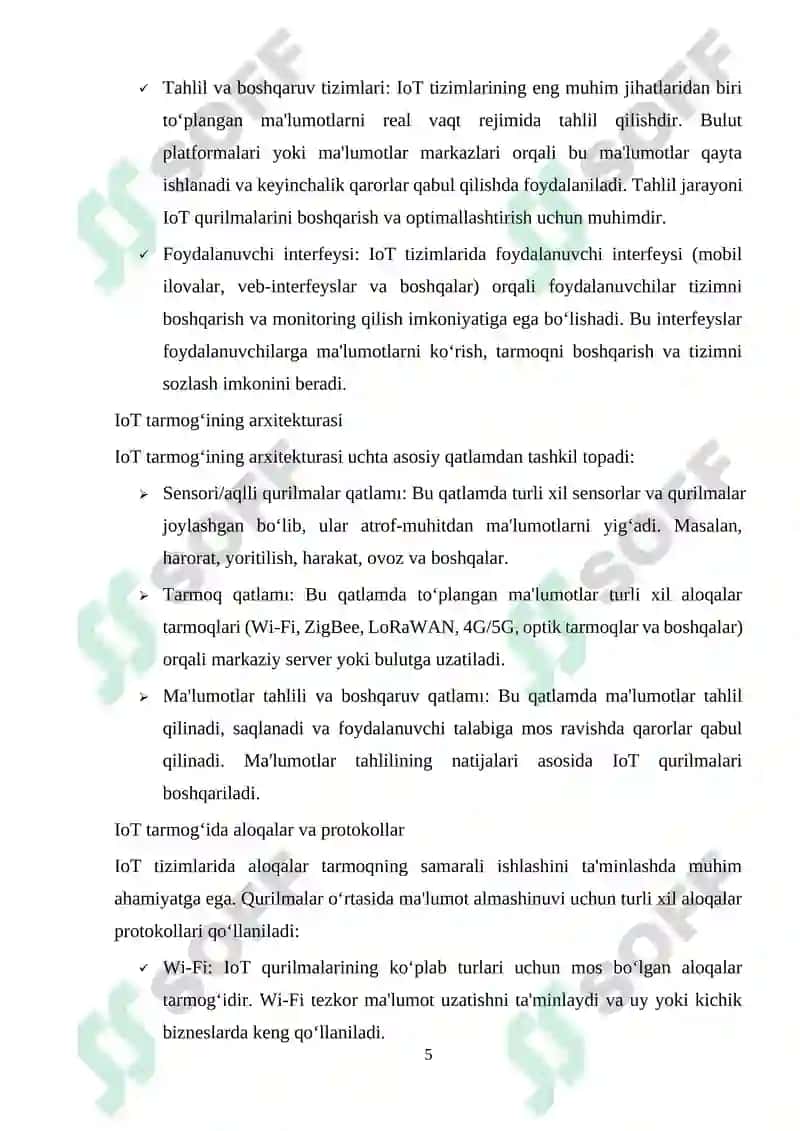 IoT tarmog'ida optik tarmoqlarni qo'llash 5