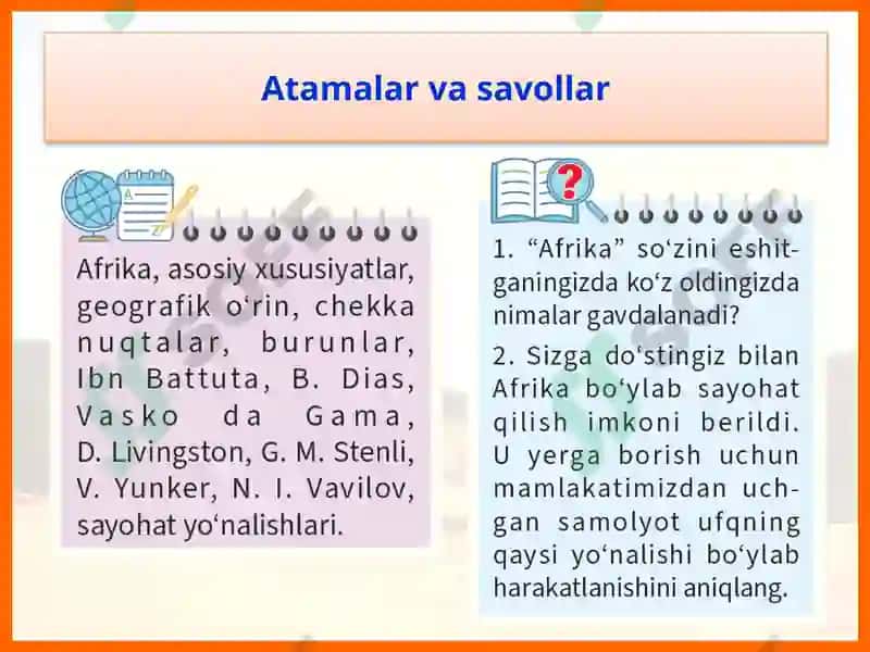Geografiya bo'yicha takrorlash 5