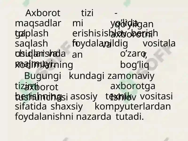 Amaliy axborot tizimlari haqida umumiy ma'lumotlar 5