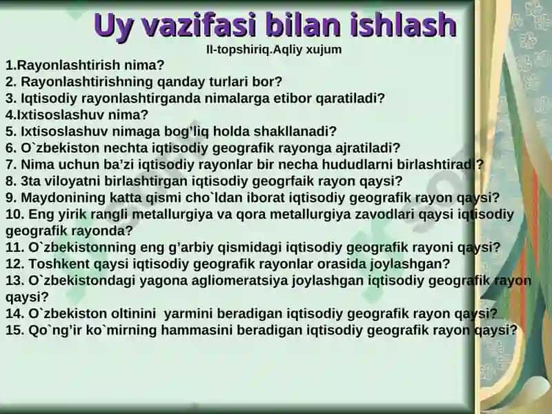 Toshkent iqisodiy rayoni 5