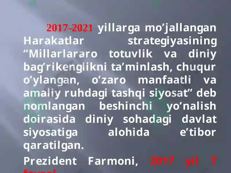 O'zbekistonda Faoliyat Yuritayotgan Diniy Tashkilotlar 5