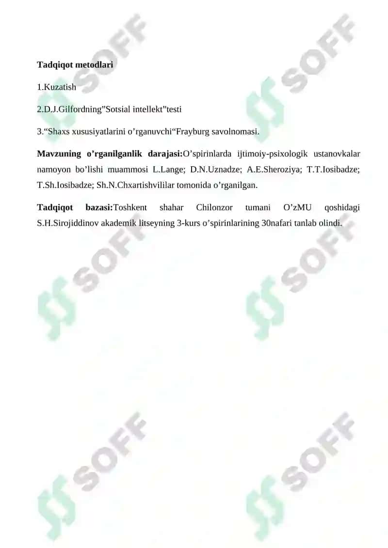 O’spirinlik davrida Ijtimoiy-psixologik ustanovkalarni shakllanishining psixologik xususiyatlari 5