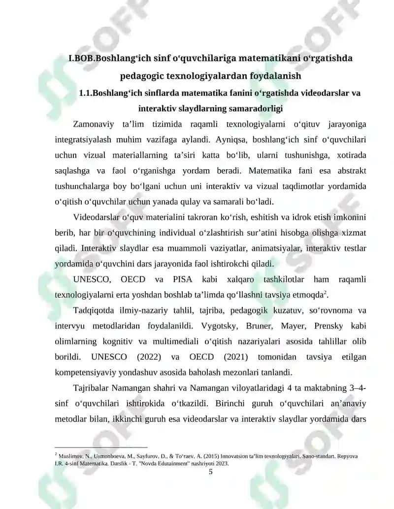 Boshlang'ich sinf o'quvchilarini matematika fanini o'rganishga qiziqishini oshirish usullari 5