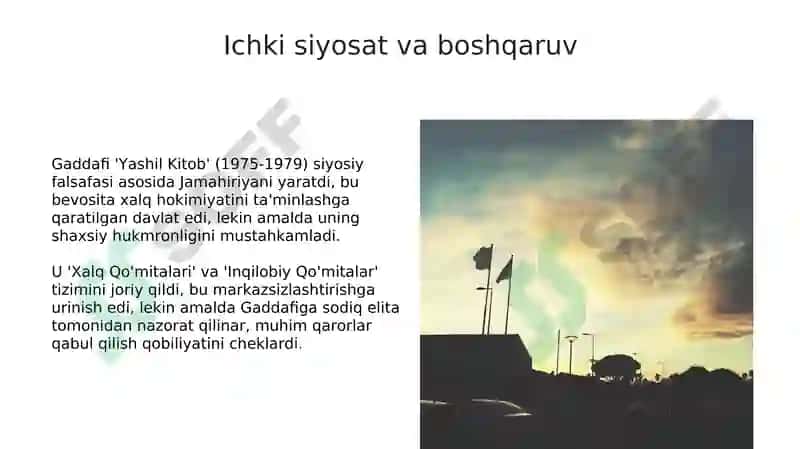 Mummar Qarzofiy davrida Liviya 5