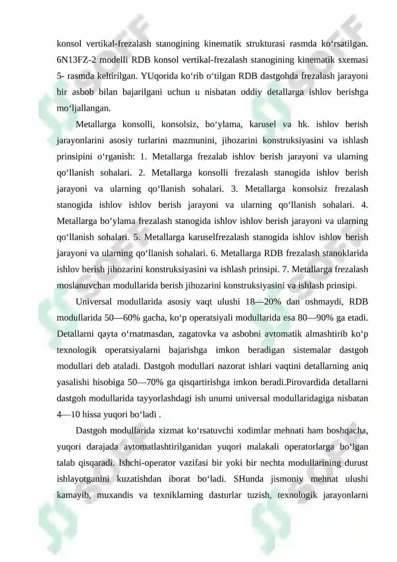 RDB texnologik jihozlarini surish harakat yuritmasini kinematik sxemalarini tahlili 5