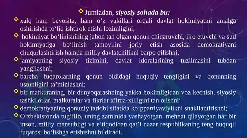 O‘zbekistonning O‘ziga Xos Istiqlol va Taraqqiyot Yo‘li 5