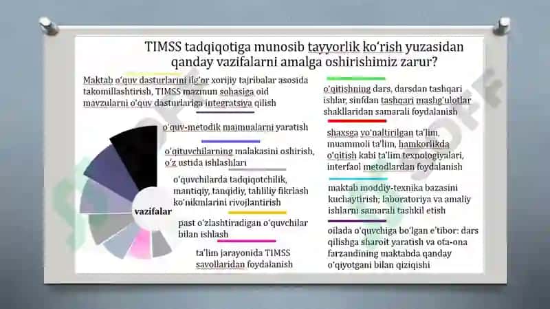 Tabiiy fanlarni o’qitishda TIMSS xalqaro tadqiqotining baxolash vositalaridan foydalanish. 5