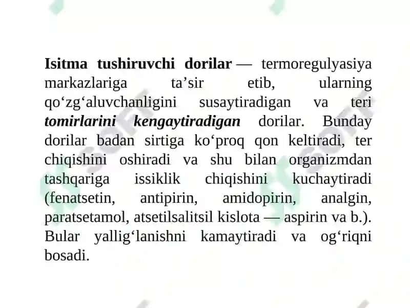 Yurak – qon tomir tizimiga taʼsir etuvchi dori vositalari 5