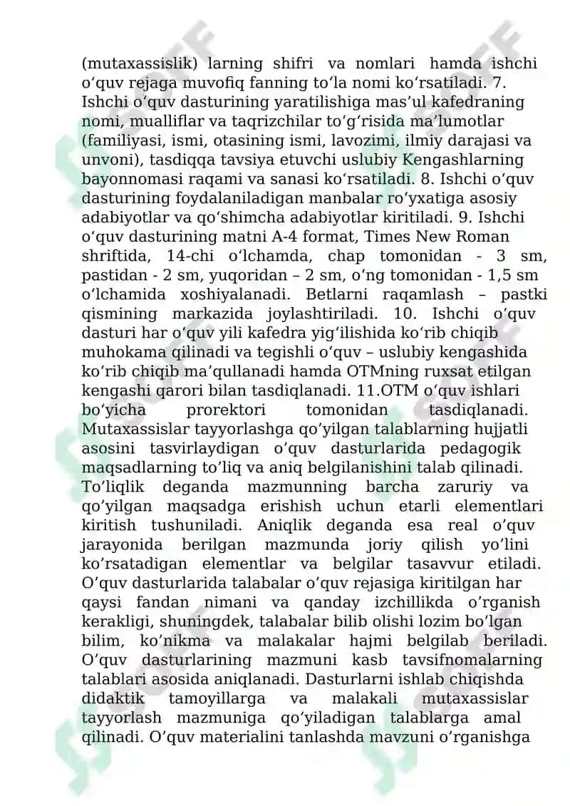 O'qitiladigan fan dasturlarini tuzish va fan o'qituvchilarga qo'yiladigan talablar 5