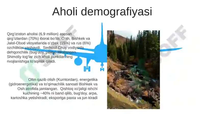 Qirg'iziston respublikasi geografik o'rni, chegaralari, aholisi, sanoati va qishloq xo'jaligi 5