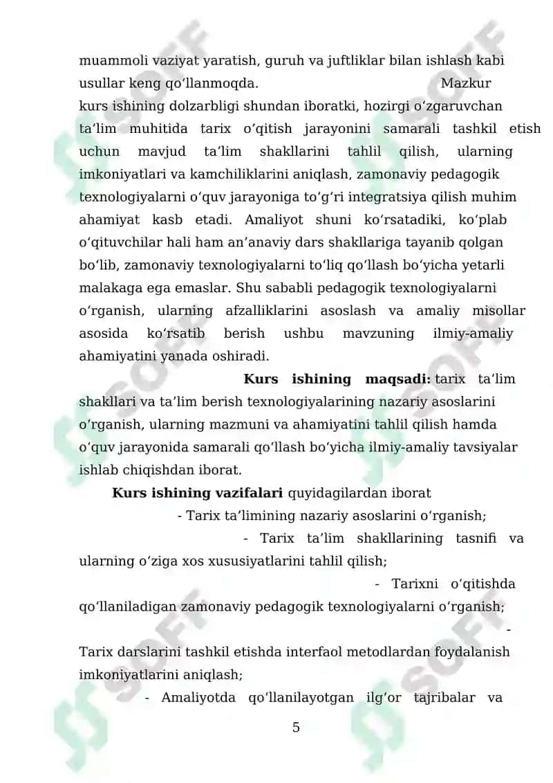 Tarix O’qitish Metodikasi 5