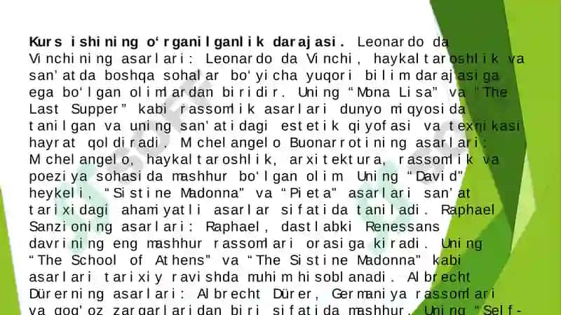 Haykaltaroshlik va uning xususiyatlari 5
