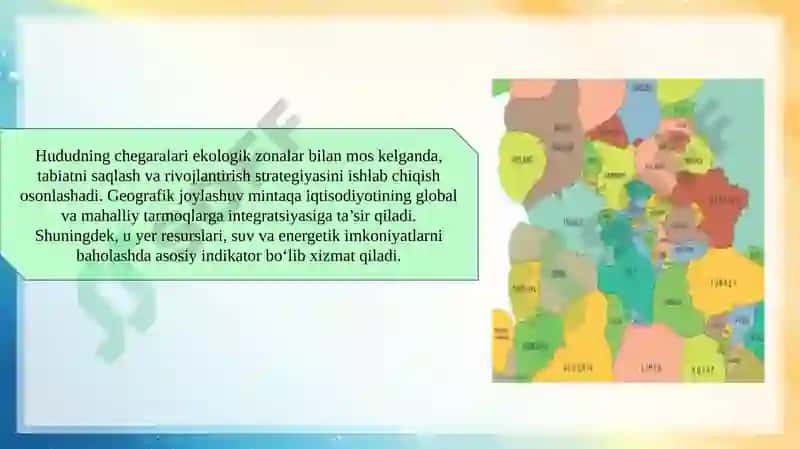 Mavzu: Mintaqaning tabiy resurslar holati 5