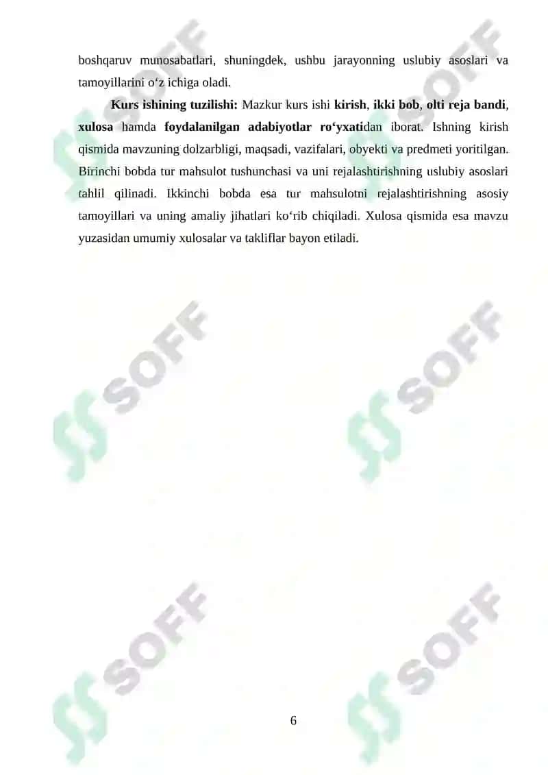 TUR MAHSULOTNI REJALASHTIRISHNING USLUBIY ASOSLARI VA TAMOYILLARI 5