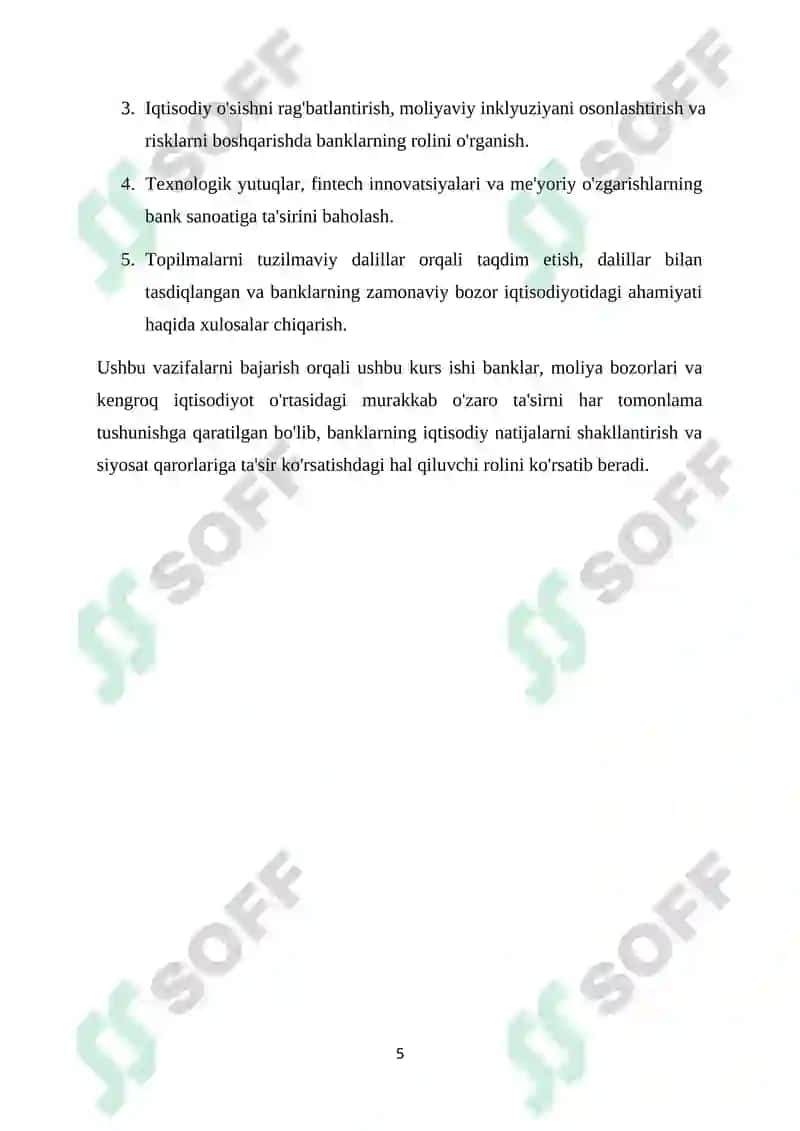 Banklar va ularning bozor iqtisodiyotidagi vazifalari 5