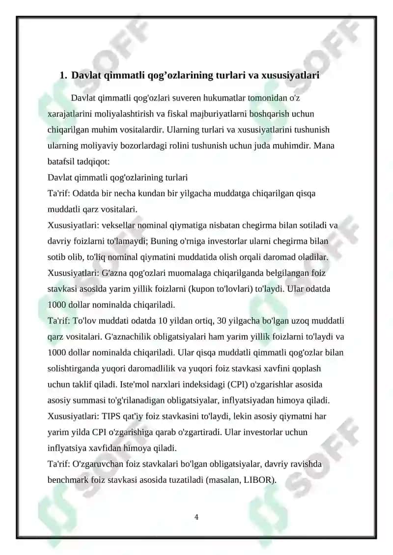Davlat qimmatli qog'ozlarining fond bozoridagi joylashuvi 5