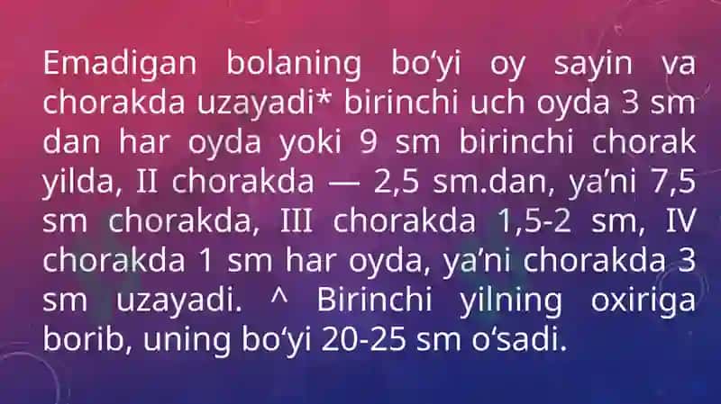Bolalarning jismoniy rivojlanishini asosiy ko’rsatkichlari 5