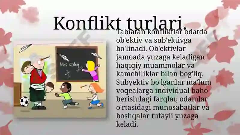 Pedagogikkonfliktturlari va ularni bartaraf etish yo'llari 5
