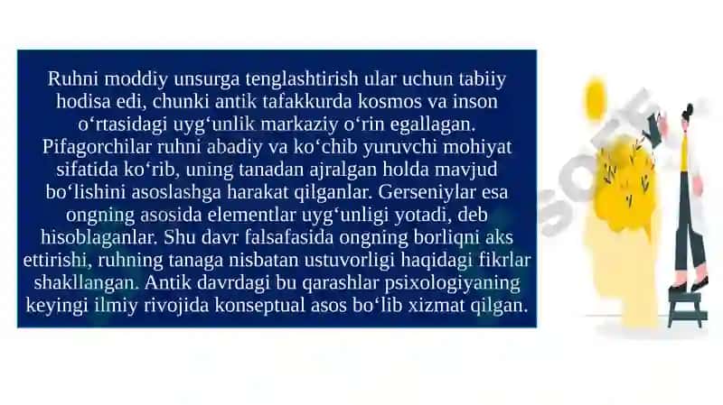 Psixologiya fanining tarixiy rivojlanish bosqichlari (antik davrdan zamonaviy kognitiv psixologiyagacha) 5