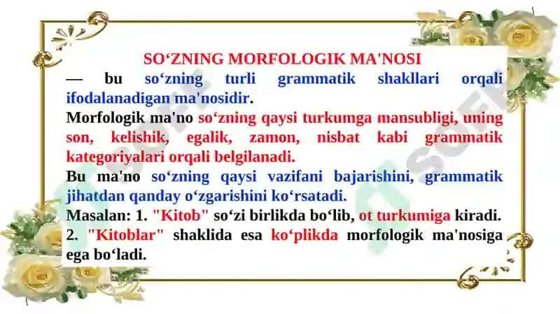 SO‘Z TURKUMLARINI O‘QITISH METODIKASI 5