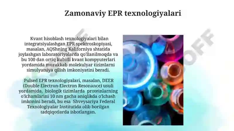 EPR- spektroskopiyaning kimyoda qo'llanilishi 5
