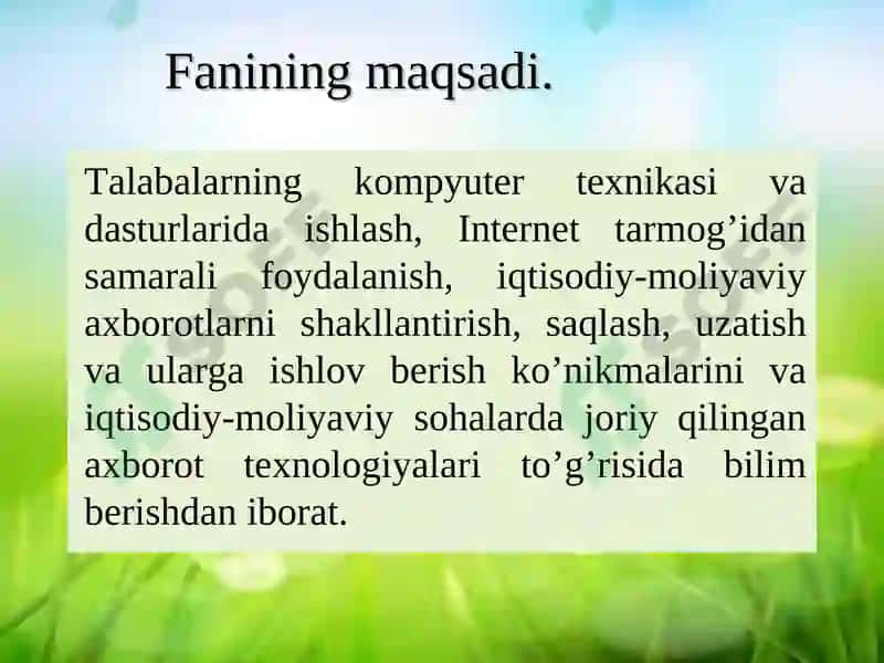 Iqtisodiyotda axborot-kommunikatsiya texnologiyalari va tizimlari 5