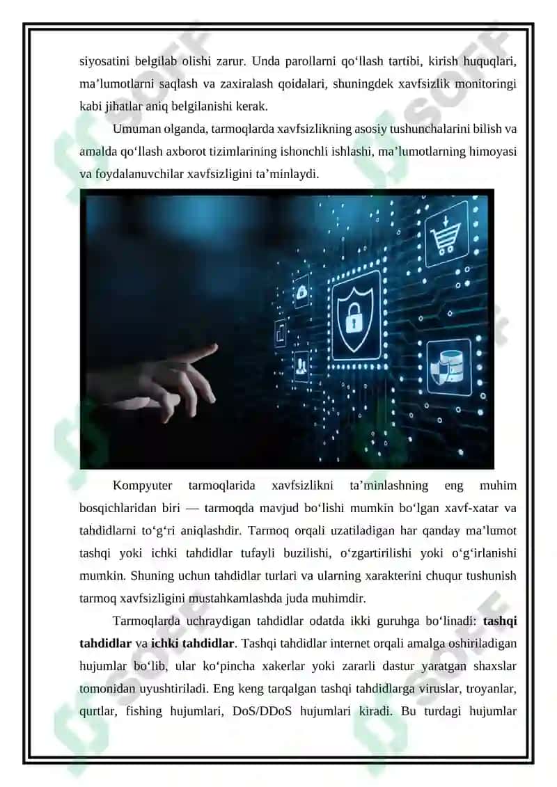 Tarmoqlarda xavfsizlik muammolari 5