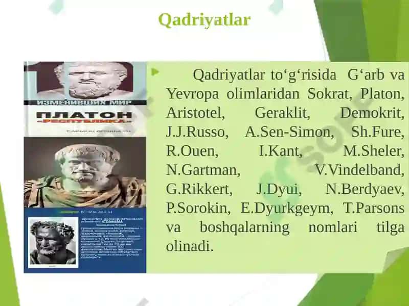 Qadriyatlar falsafasi (aksiologiya) 5