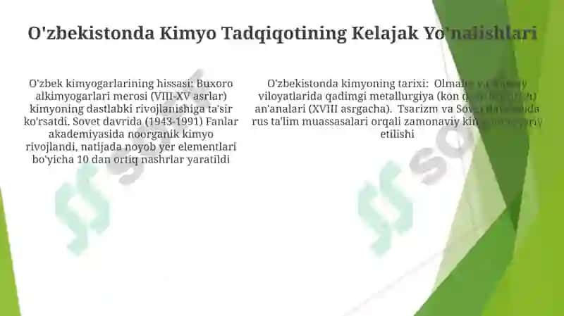 O'zbekistonda kimyoning rivojlanish tarixi 5
