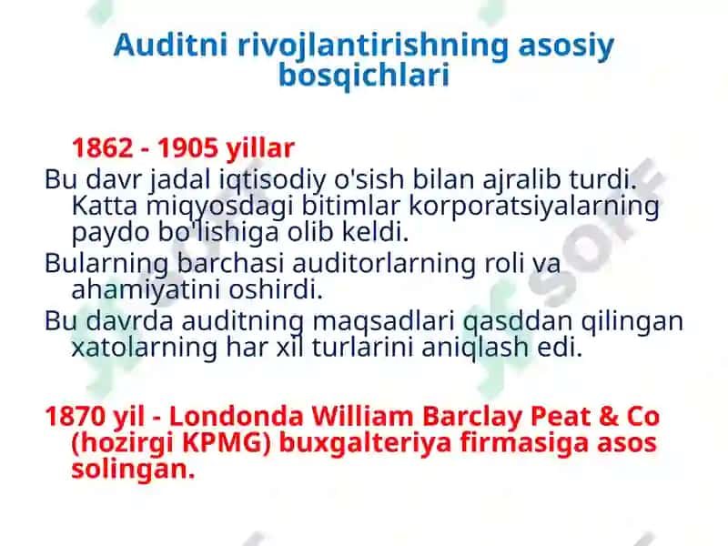 Auditorlik faoliyatining xalqaro tajribasi 5