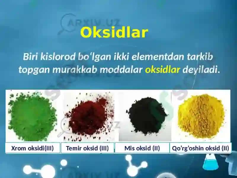 anorganik birikmalarning eng muhim sinflari 5