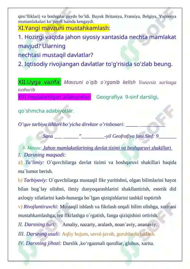 Jahon Iqtisodiy – Ijtimoiy Geografiya 5