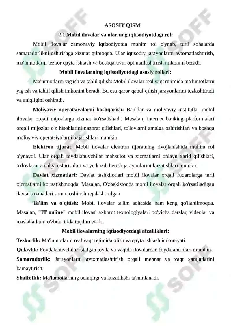 IQTISODIY AXBOROTNI QAYTA ISHLASH UCHUN MOBIL ILOVALARDAN FOYDALANISH 5