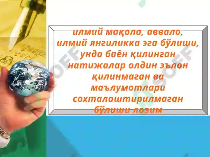 ILMIY MAQOLALARNI TAYYORLASH VA E'LON QILISH 5