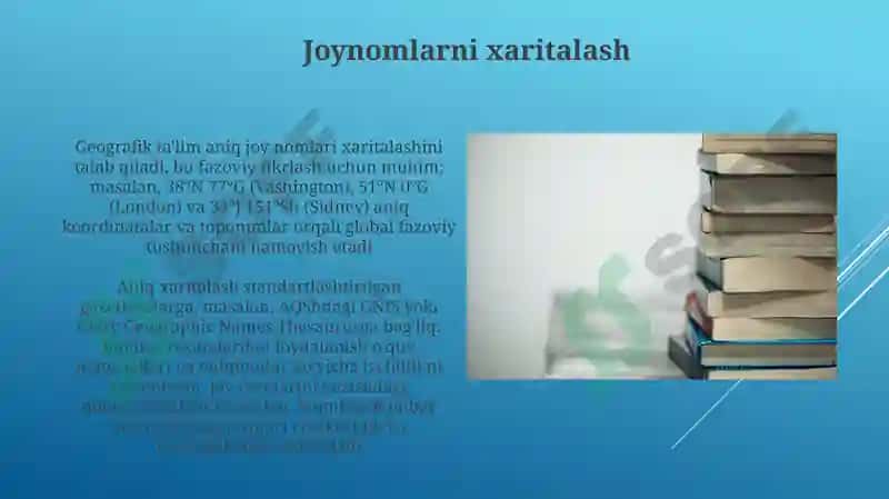 Maktab geografik ta'limida joy nomlarining ahamiyati 5