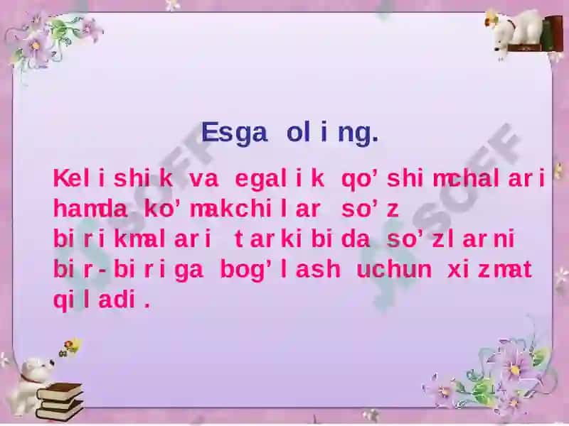 "So’z birikmasida so’zlarning o’zaro birikish usullari" 5