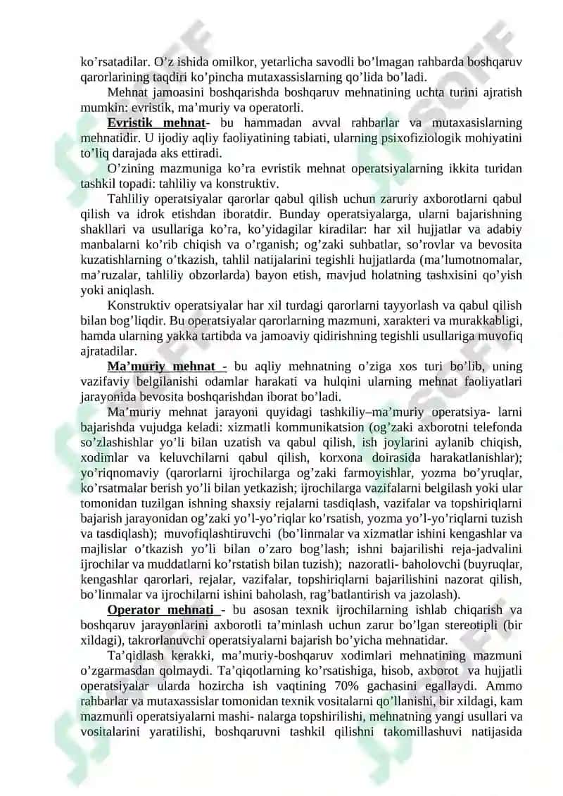 BOSHQARUV MEHNATINI TASHKIL QILISH 5