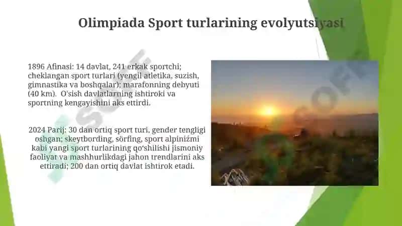 Olimpiya o'yinlarining xususiyatlari (1896- hozirga qadar) 5