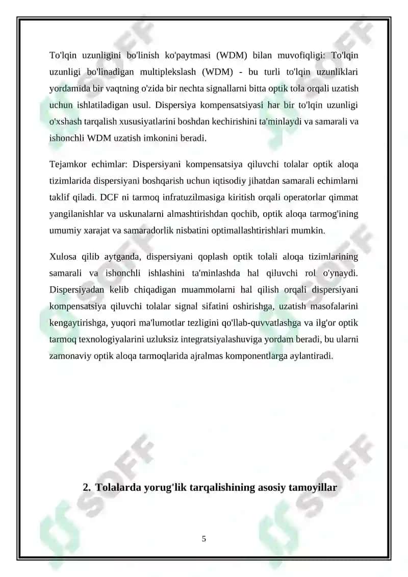 Dispersiyani kompensatsiyalovchi tolalar taxlili 5