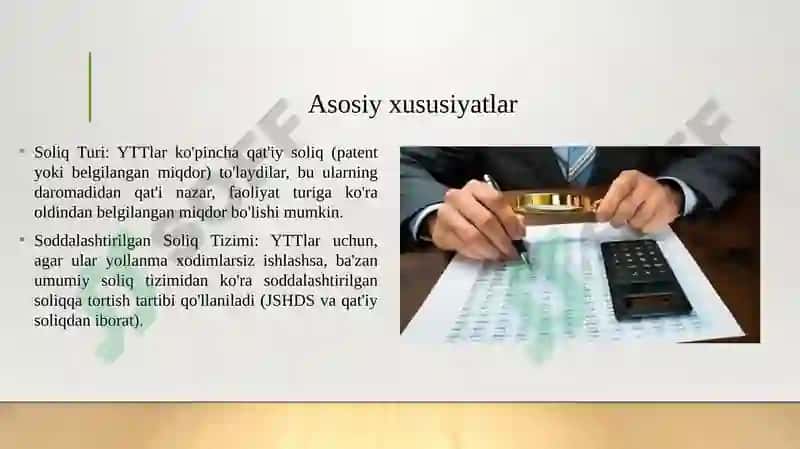 Yakka tartibdagi tadbirkorlarning daromadlariga soliq solishning o'ziga xos xususiyatlari 5
