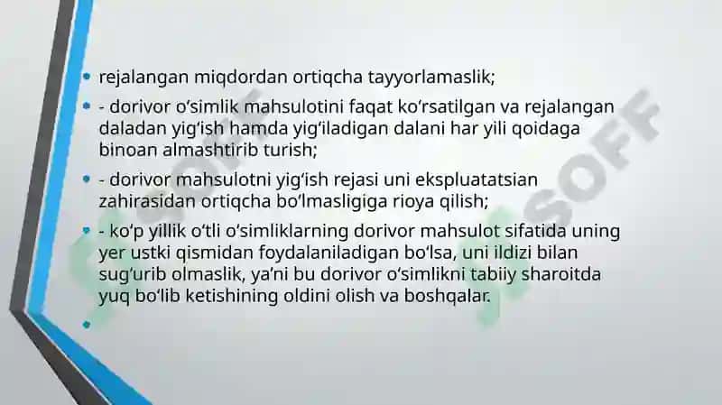 Xalq tabobatida dorivor o’simliklarni tayyorlash, saqlash va ishlov berish usullari 5