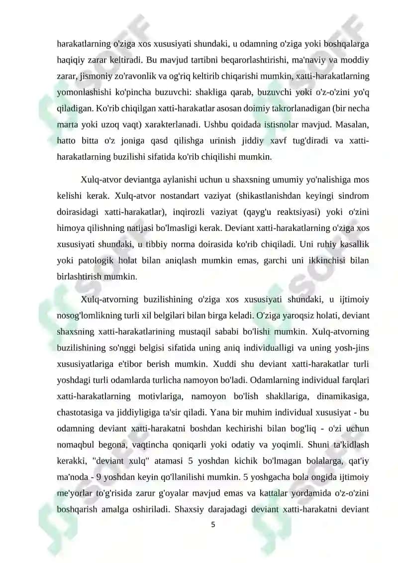 Bola xulqining buzilish omillari 5