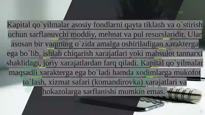 Investitsion va tijoratlashtirish mexanizmlari: ijara, lizing va franchayzing 5