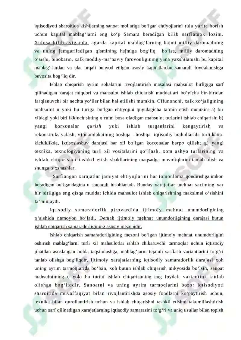 Sanoat ishlab chiqarishining iqtisodiy va ijtimoiy samaradorligi. Sanoatda fan-texnika taraqqiyoti 5