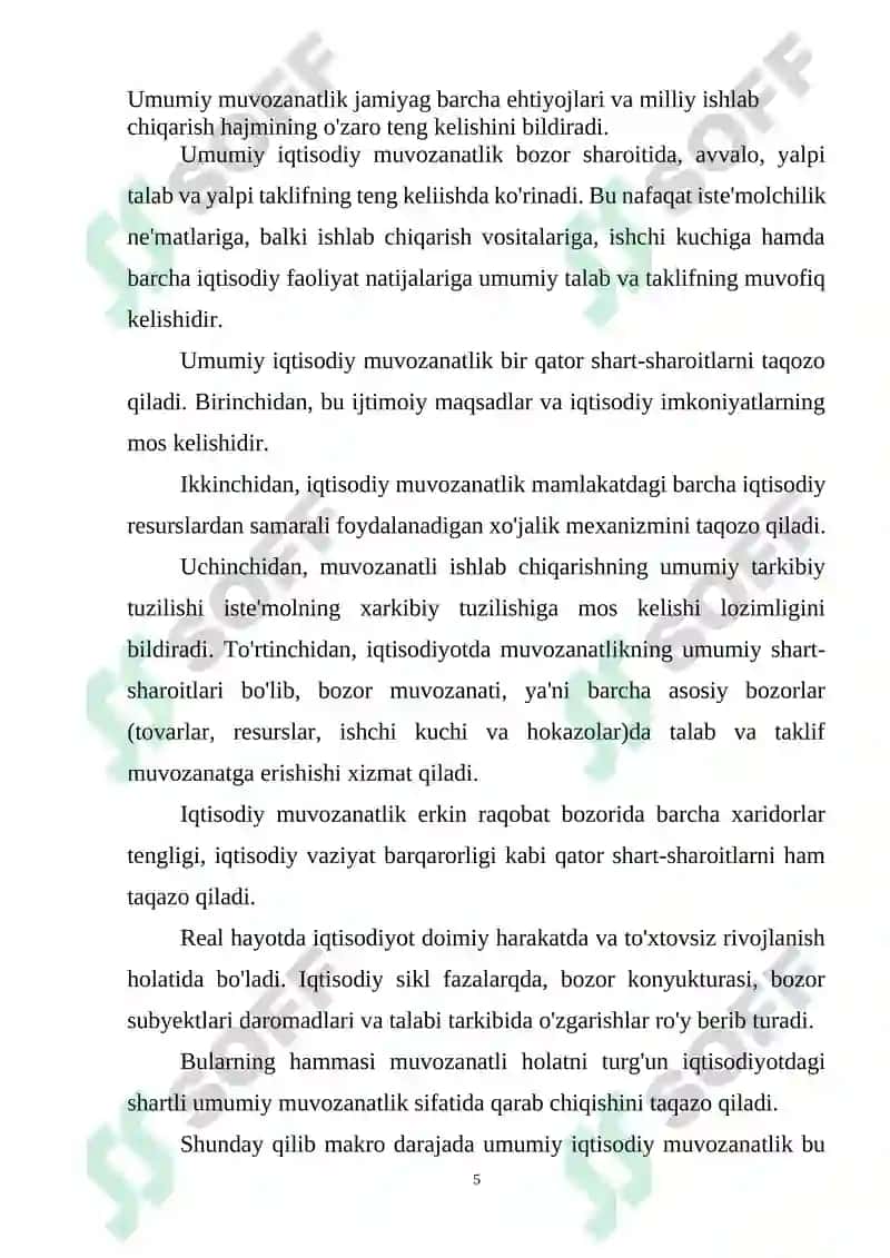 IQTISODIY MUVOZANATLIKNING MOHIYATI VA UNGA ERISHISHNING YOLLARI 5